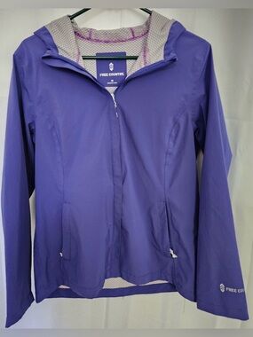 Free Country Women's Purple Hooded Packable Windbreaker